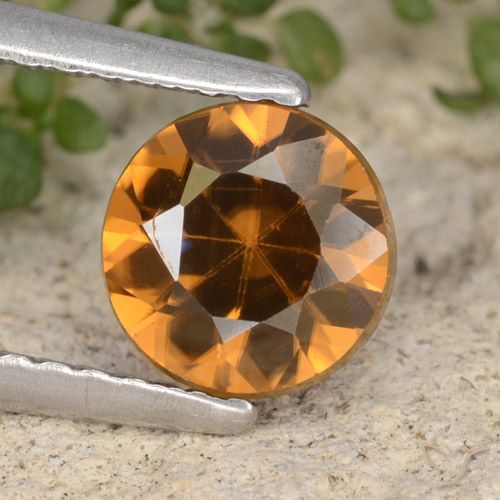 1.54ct Natural Naranja medio Circón, Redondo, VVS-VS