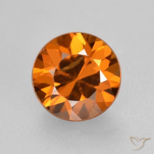 1.82ct Natural Naranja medio Circón, Redondo, VS