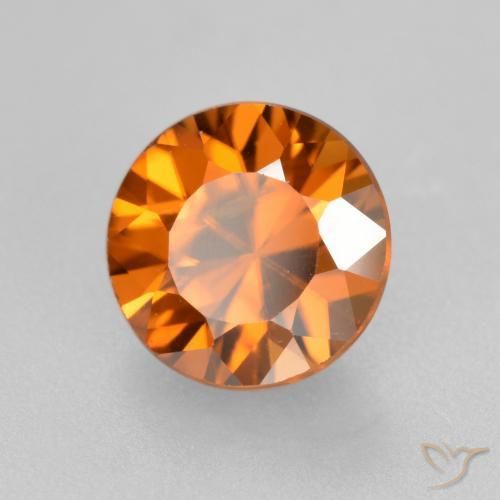Circón Naranja medio natural de 1.82 ct, Redondo, VS