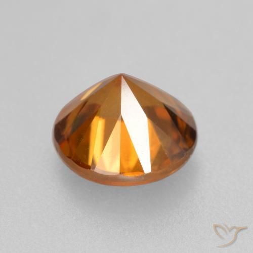 Circón Naranja medio natural de 1.82 ct, Redondo, VS