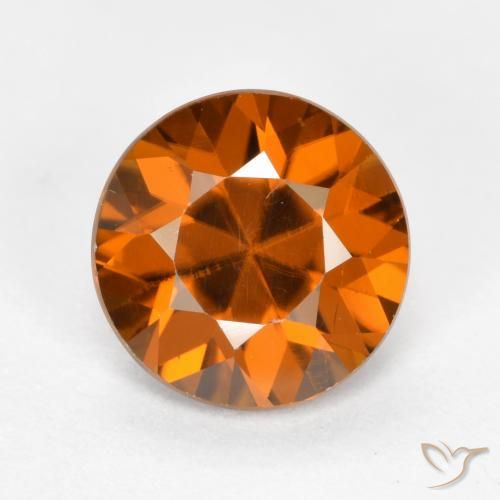 1.48ct Natural Naranja oscuro Circón, Redondo, VVS-VS