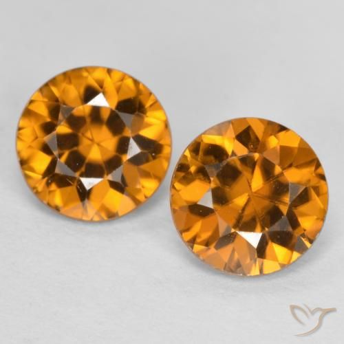 2.32ctw Natural Naranja oscuro medio Circón, Redondo, VVS-VS
