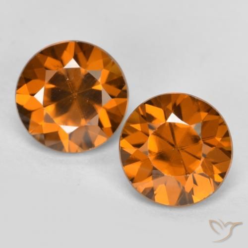 2.55ctw Natural Naranja oscuro medio Circón, Redondo, VVS-VS