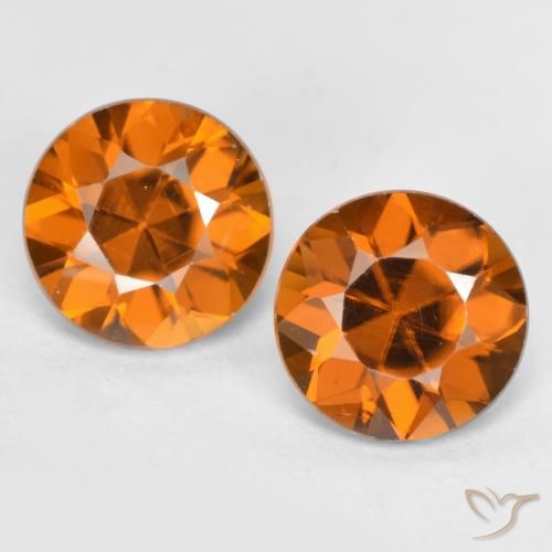 2.41ctw Natural Naranja oscuro medio Circón, Redondo, VVS-VS