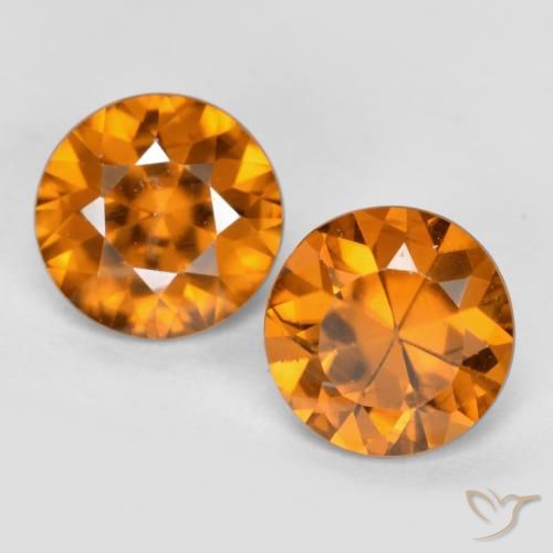 2.14ctw Natural Naranja oscuro Circón, Redondo, VVS-VS