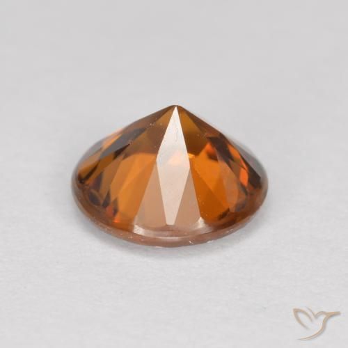 Circón Naranja terroso natural de 1.42 ct, Redondo, VVS-VS