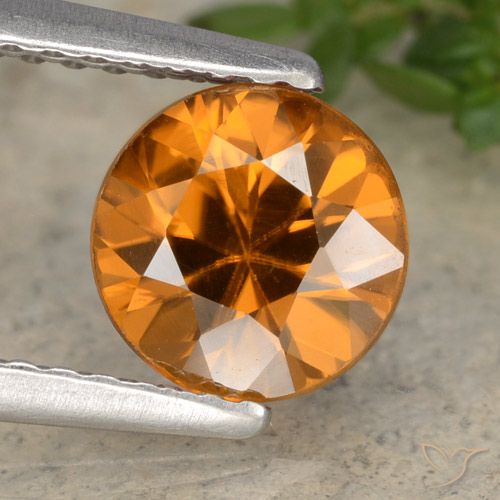 1.54ct Natural Marrón naranja Circón, Redondo, VVS-VS