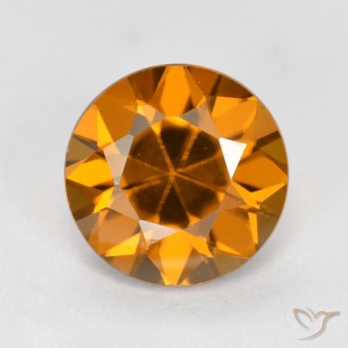 1.55ct Natural Marrón naranja Circón, Redondo, VVS-VS