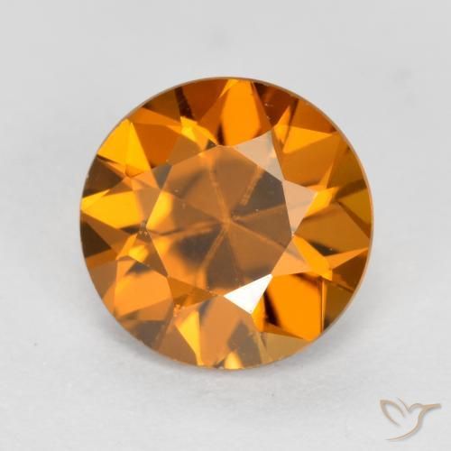 Circón Marrón naranja natural de 1.55 ct, Redondo, VVS-VS