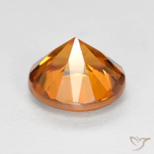 Circón Marrón naranja natural de 1.55 ct, Redondo, VVS-VS