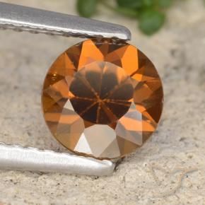 Circón Naranja terroso natural de 1.61 ct, Redondo, VVS-VS