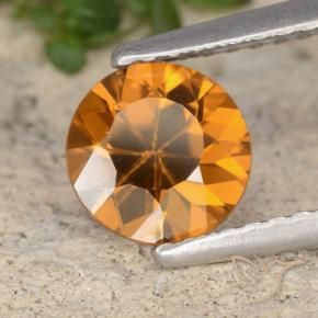 Circón Naranja oscuro natural de 1.32 ct, Redondo, VVS-VS
