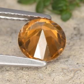 Circón Naranja oscuro natural de 1.32 ct, Redondo, VVS-VS