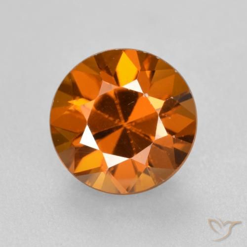 1.64ct Natural Naranja medio Circón, Redondo, VVS-VS