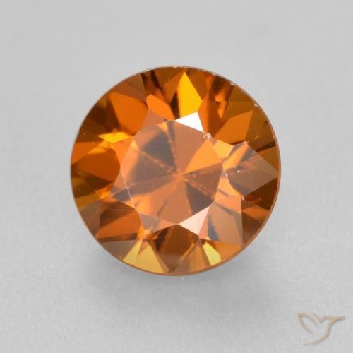 Circón Naranja medio natural de 1.64 ct, Redondo, VVS-VS