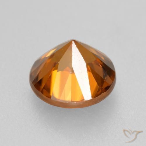 Circón Naranja medio natural de 1.64 ct, Redondo, VVS-VS