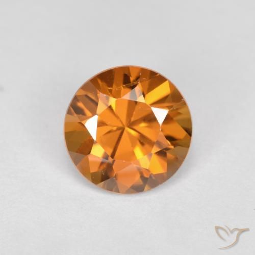 1.58ct Natural Naranja medio Circón, Redondo, VVS-VS