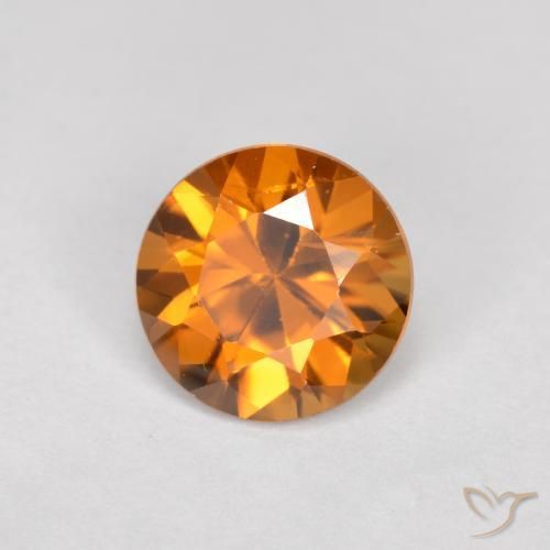 Circón Naranja medio natural de 1.58 ct, Redondo, VVS-VS