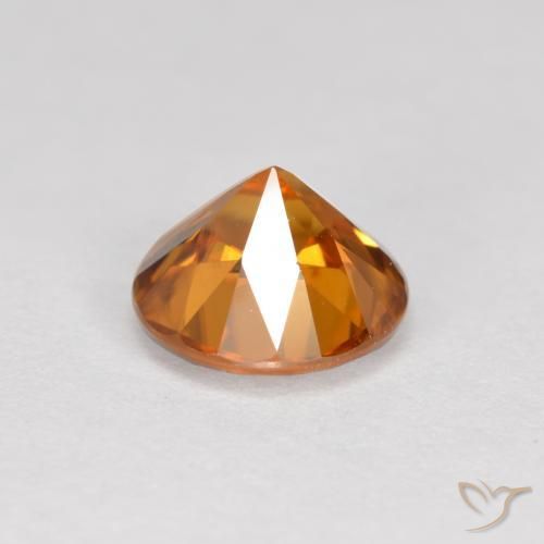 Circón Naranja medio natural de 1.58 ct, Redondo, VVS-VS