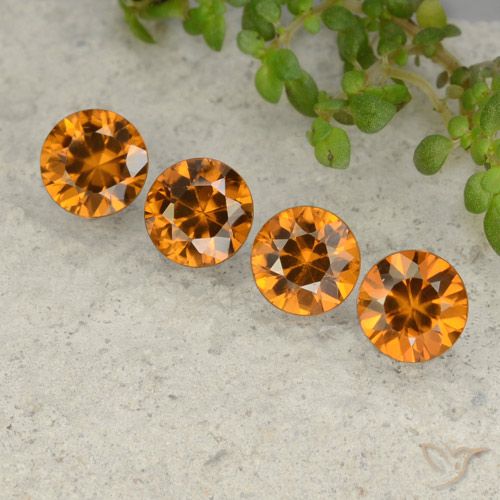 4.38ctw Natural Marrón naranja Circón, Redondo, VVS-VS