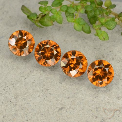 4.24ctw Natural Naranja oscuro Circón, Redondo, VVS-VS