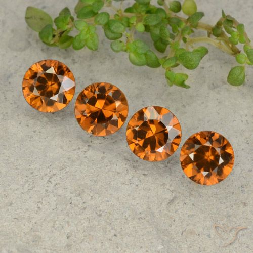 4.31ctw Natural Naranja oscuro Circón, Redondo, VVS-VS