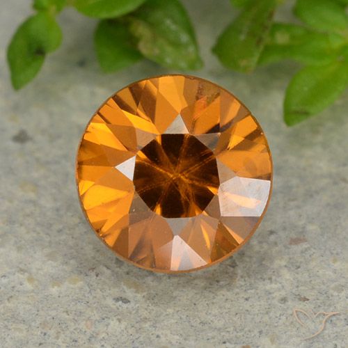 1.13ct Natural Naranja albaricoque Circón, Redondo, VVS-VS