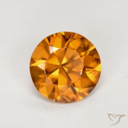 1.23ct Natural Naranja terroso Circón, Redondo, VVS-VS