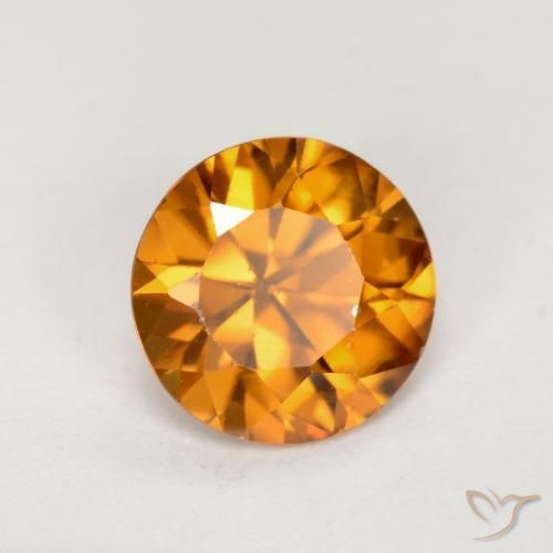 Circón Naranja terroso natural de 1.23 ct, Redondo, VVS-VS