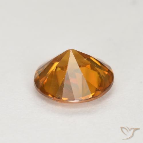 Circón Naranja terroso natural de 1.23 ct, Redondo, VVS-VS