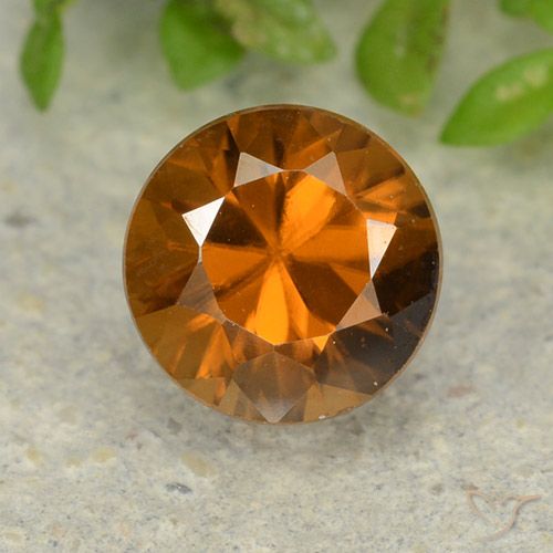 1.42ct Natural Naranja medio Circón, Redondo, VVS-VS