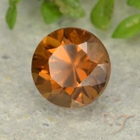 Circón Naranja medio natural de 1.42 ct, Redondo, VVS-VS