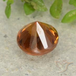 Circón Naranja medio natural de 1.42 ct, Redondo, VVS-VS
