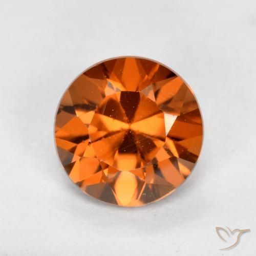 1.23ct Natural Naranja oscuro medio Circón, Redondo, VVS-VS
