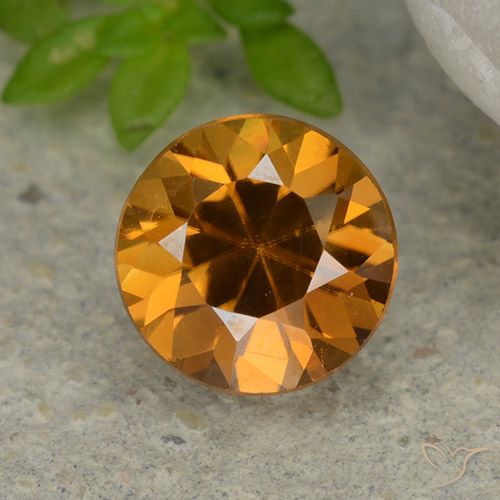 1.24ct Natural Marrón naranja Circón, Redondo, VVS-VS