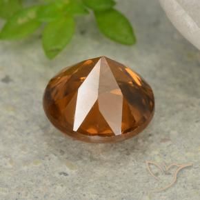 Circón Naranja oscuro natural de 1.20 ct, Redondo, VS