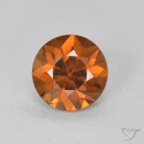 1.21ct Natural Medium Dark-Orange Circón, Redondo, VVS-VS