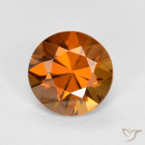 1.20ct Natural Naranja terroso Circón, Redondo, VS