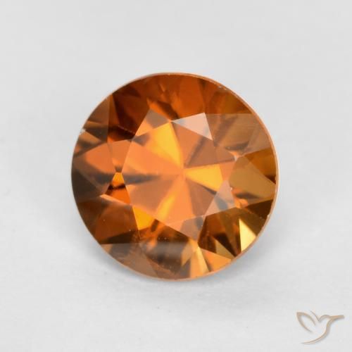 Circón Naranja terroso natural de 1.20 ct, Redondo, VS