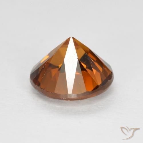 Circón Naranja terroso natural de 1.20 ct, Redondo, VS