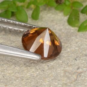 Circón Naranja rojizo natural de 1.26 ct, Redondo, VVS-VS