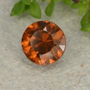 Circón Naranja oscuro natural de 1.19 ct, Redondo, VVS-VS