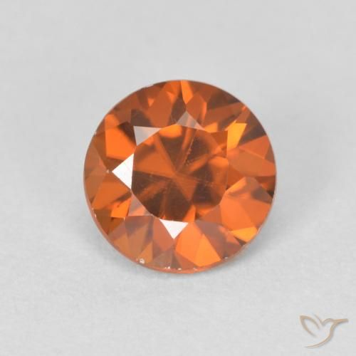 1.20ct Natural Medium Dark-Orange Circón, Redondo, VVS-VS, Photo A