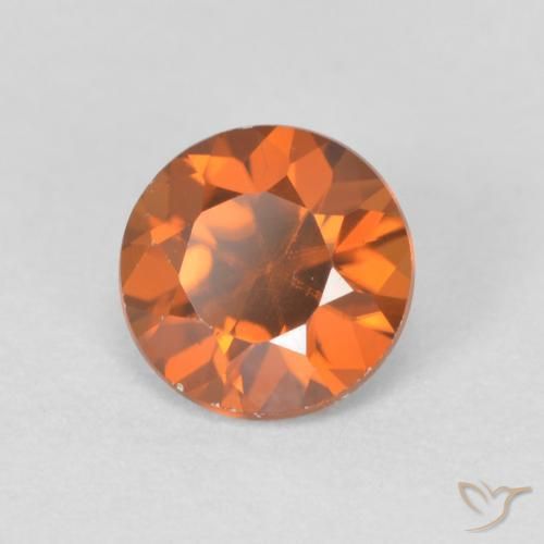 Circón Medium Dark-Orange natural de 1.20 ct, Redondo, VVS-VS