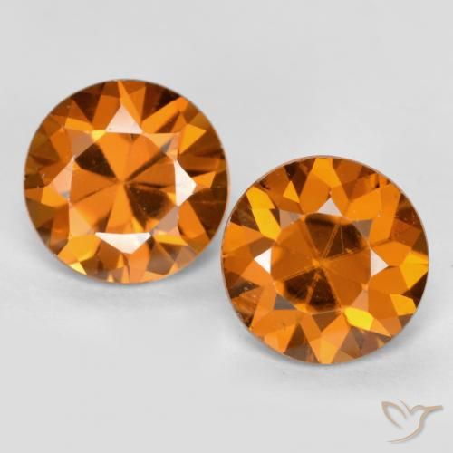 2.24ctw Natural Naranja oscuro Circón, Redondo, VVS-VS
