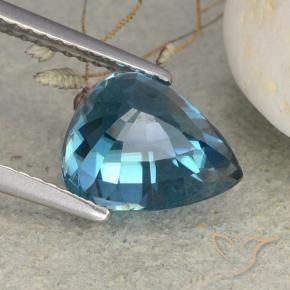 Circón Azul Prusia claro natural de 4.54 ct, En forma de pera, VVS