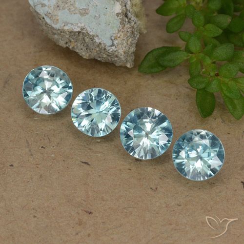 1.78ctw Natural Azul claro Circón, Redondo, VVS-VS