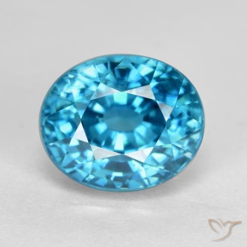 5.74ct Natural Azul eléctrico Circón, Ovalada, VVS