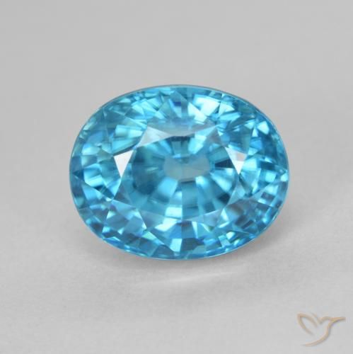 5.24ct Natural Azul azur eléctrico Circón, Ovalada, VVS