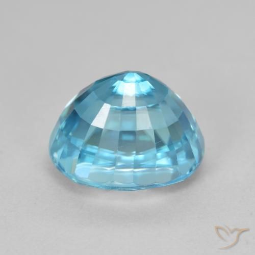 Circón Azul azur eléctrico natural de 5.24 ct, Ovalada, VVS